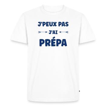 J'peux pas j'ai prépa - T-shirt Premium bio Homme - blanc - Devant - Nico (187cm)