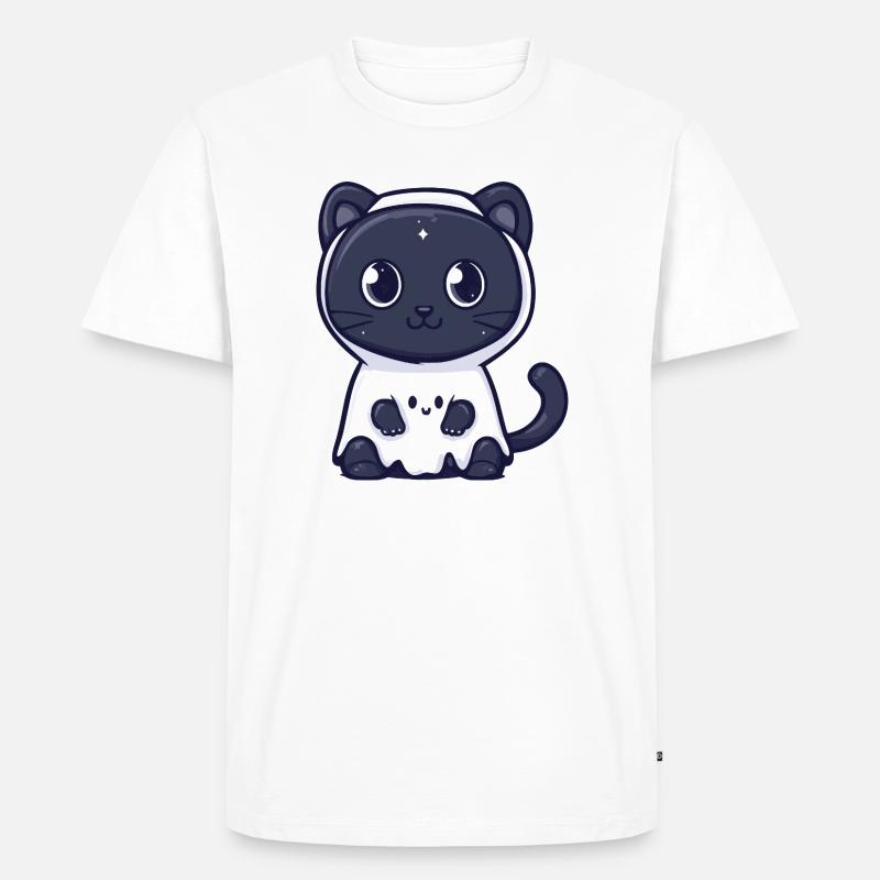 Panther Halloween Geist - Männer Premium Bio T-Shirt - Weiß