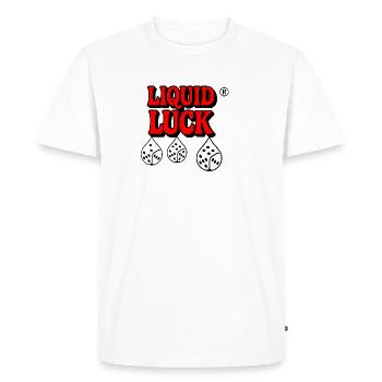 Liquid Luck Dice Drops - Men's Premium Organic T-Shirt - white - Front - Nico (187cm)