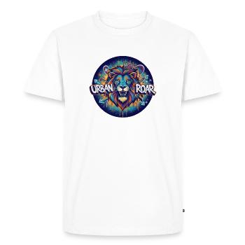 Cercle de graffitis de lion urbain - T-shirt Premium bio Homme - blanc - Devant - Nico (187cm)