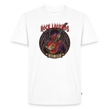 Rock Legends Fire Guitar - Men's Premium Organic T-Shirt - white - Front - Nico (187cm)