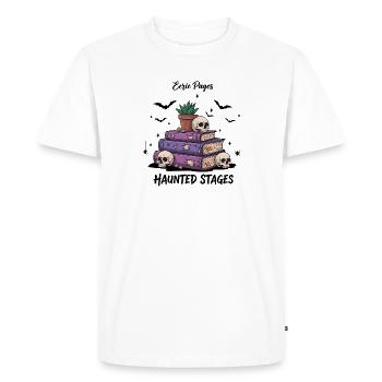 Étapes hantées crâne Livres Oeuvre - T-shirt Premium bio Homme - blanc - Devant - Nico (187cm)