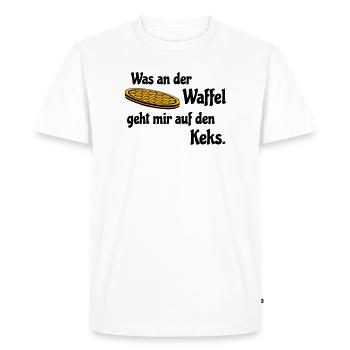 Waffle on biscuit - Men's Premium Organic T-Shirt - white - Front - Nico (187cm)