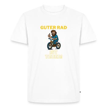 Un bon vélo est un humour de vélo coûteux - T-shirt Premium bio Homme - blanc - Devant - Nico (187cm)
