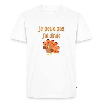 Dinde et excuse humoristique - T-shirt Premium bio Homme - blanc - Devant - Nico (187cm)