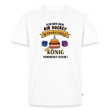 Air Hockey King Birthday Player Coach Geb - Men's Premium Organic T-Shirt - white - Front - Nico (187cm)