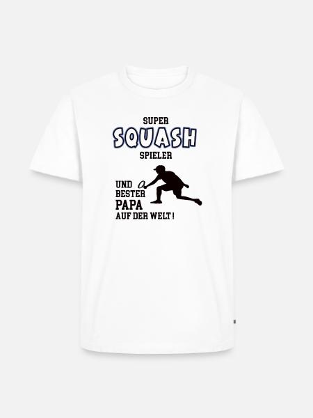 Squash Player Squasher Dad Father Man - Men's Premium Organic T-Shirt - white