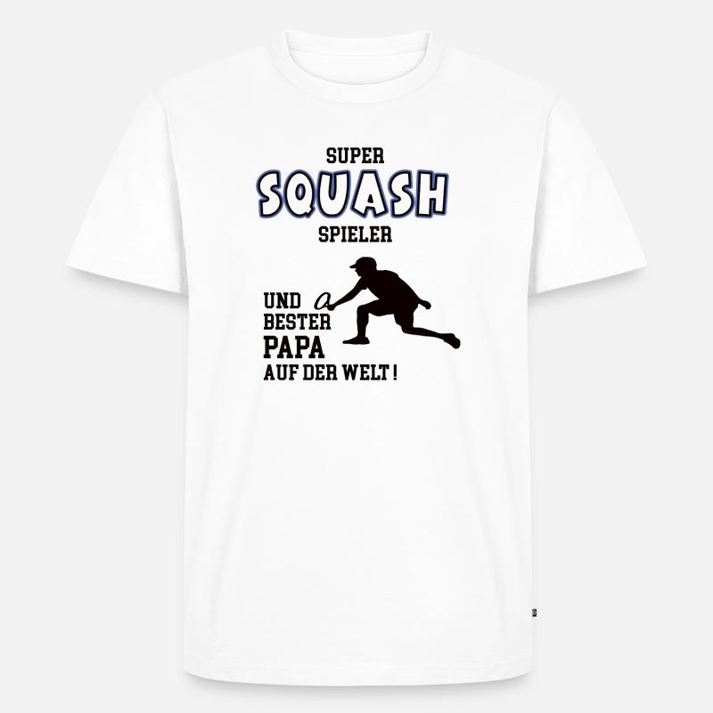 Squash Spieler Squasher Papa Vater Mann - Männer Premium Bio T-Shirt - Weiß