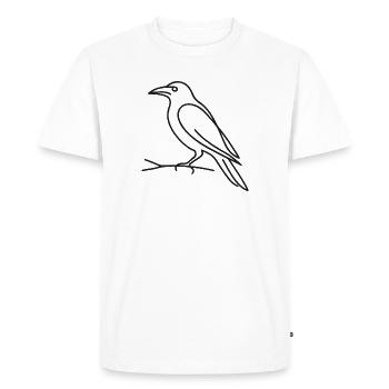 Croquis de corbeau - Motif effrayant d’Halloween - T-shirt Premium bio Homme - blanc - Devant - Nico (187cm)