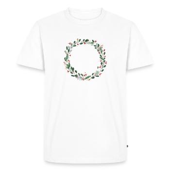 Couronne rouge vert - Personnalisable - T-shirt Premium bio Homme - blanc - Devant - Nico (187cm)