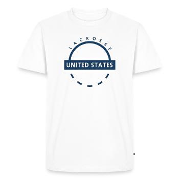 Lacrosse United States Emblem - Men's Premium Organic T-Shirt - white - Front - Nico (187cm)