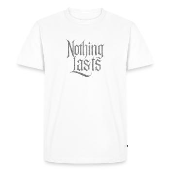 Nothing Lasts Design – Éphémère et style - T-shirt Premium bio Homme - blanc - Devant - Nico (187cm)