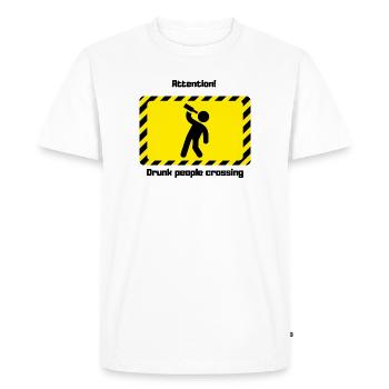 Warning Drunk People Hammer Silhouette - Men's Premium Organic T-Shirt - white - Front - Nico (187cm)