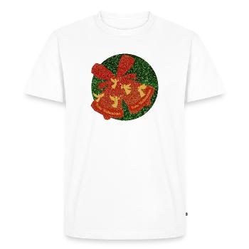 Joyeux Noël Noël Cloche Ange Volant - T-shirt Premium bio Homme - blanc - Devant - Nico (187cm)