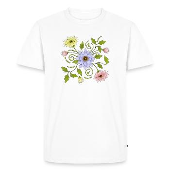 Fleur - T-shirt Premium bio Homme - blanc - Devant - Nico (187cm)
