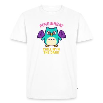 Penguinbat - Chillin' in the Dark - T-shirt Premium bio Homme - blanc - Devant - Nico (187cm)