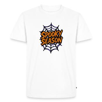 Toile d’araignée Halloween “Spooky Season” - T-shirt Premium bio Homme - blanc - Devant - Nico (187cm)