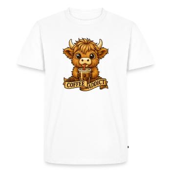 Coffee Addict Daily Dose Morning Energy - Men's Premium Organic T-Shirt - white - Front - Nico (187cm)