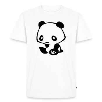 Kawaii Panda – Mignon Manga Ours Bambou - T-shirt Premium bio Homme - blanc - Devant - Nico (187cm)