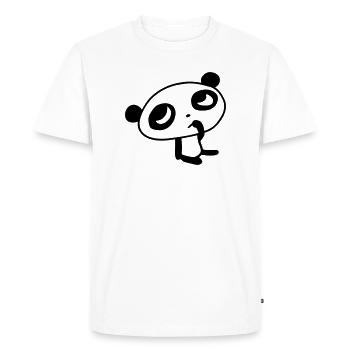 Panda mignon – Ours Kawaii et design en bambou - T-shirt Premium bio Homme - blanc - Devant - Nico (187cm)