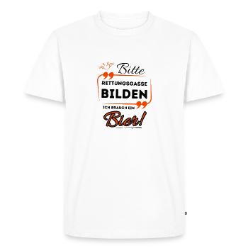 S’il vous plaît, formez une file d’attente, j’ai besoin d’une bière ! - T-shirt Premium bio Homme - blanc - Devant - Nico (187cm)