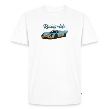 Racing_is_life - T-shirt Premium bio Homme - blanc - Devant - Nico (187cm)