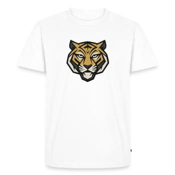 Tête de tigre forte – symbole de courage et de force - T-shirt Premium bio Homme - blanc - Devant - Nico (187cm)