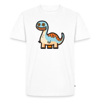 Dinosaure brontosaure Halloween Drôle - T-shirt Premium bio Homme - blanc - Devant - Nico (187cm)