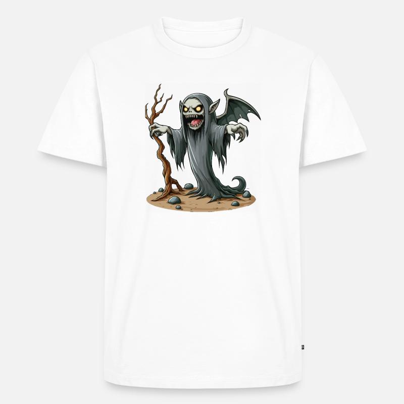 Sensenmann-Banshee auf der Erde - Männer Premium Bio T-Shirt - Weiß