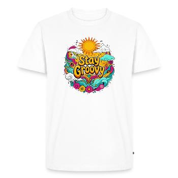 Rétro psychédélique - T-shirt Premium bio Homme - blanc - Devant - Nico (187cm)