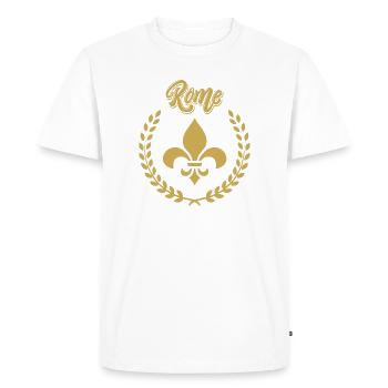ROME Laurier Victoire - T-shirt Premium bio Homme - blanc - Devant - Nico (187cm)