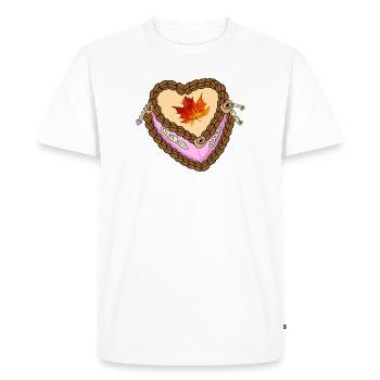 Crèmes d’automne Coeur Doux - T-shirt Premium bio Homme - blanc - Devant - Nico (187cm)