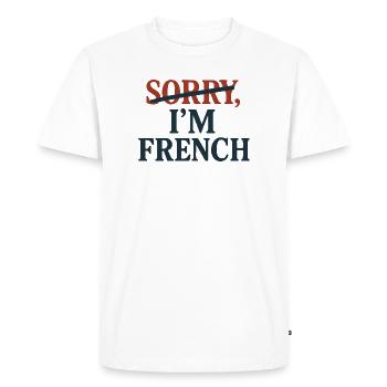 French Typography – Sorry, I'm French - Men's Premium Organic T-Shirt - white - Front - Nico (187cm)