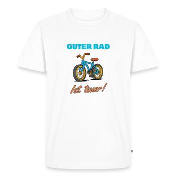 Bonne roue Dire cher Vélo - T-shirt Premium bio Homme - blanc - Devant - Nico (187cm)