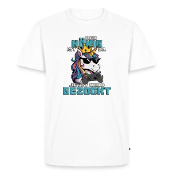 The king is here, now it's time to gamble - Men's Premium Organic T-Shirt - white - Front - Nico (187cm)