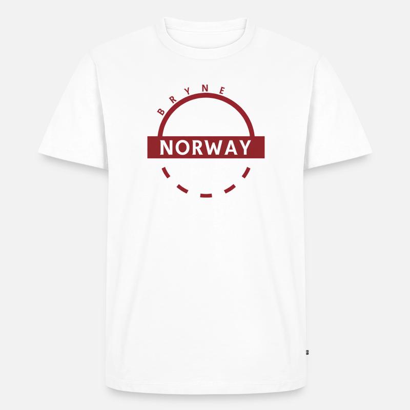 Norwegen Emblem Ring Design - Männer Premium Bio T-Shirt - Weiß