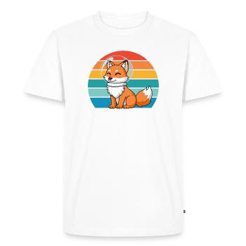 Astronauts Retro Predator Red Fox Fox Lover - Men's Premium Organic T-Shirt - white - Front - Nico (187cm)