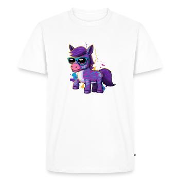 Rider Pony Colorful Horse - Men's Premium Organic T-Shirt - white - Front - Nico (187cm)