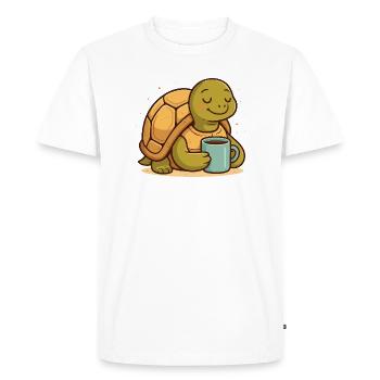 Gâteau au café à la lumière du matin - T-shirt Premium bio Homme - blanc - Devant - Nico (187cm)