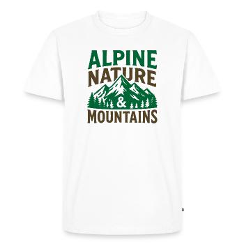 Alpine Mountains Nature Scenic Tee - Men's Premium Organic T-Shirt - white - Front - Nico (187cm)
