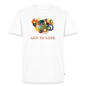 L’art, c’est la vie – Colour Rush - T-shirt Premium bio Homme - blanc - Devant - Nico (187cm)