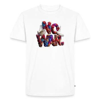 Lettrage floral avec colombes et pouvoir symbolique NOWAR - T-shirt Premium bio Homme - blanc - Devant - Nico (187cm)