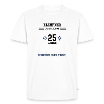 Plumber 25th Anniversary 25th Anniversary - Men's Premium Organic T-Shirt - white - Front - Nico (187cm)