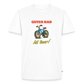Un bon vélo est un vélo cher en disant - T-shirt Premium bio Homme - blanc - Devant - Nico (187cm)