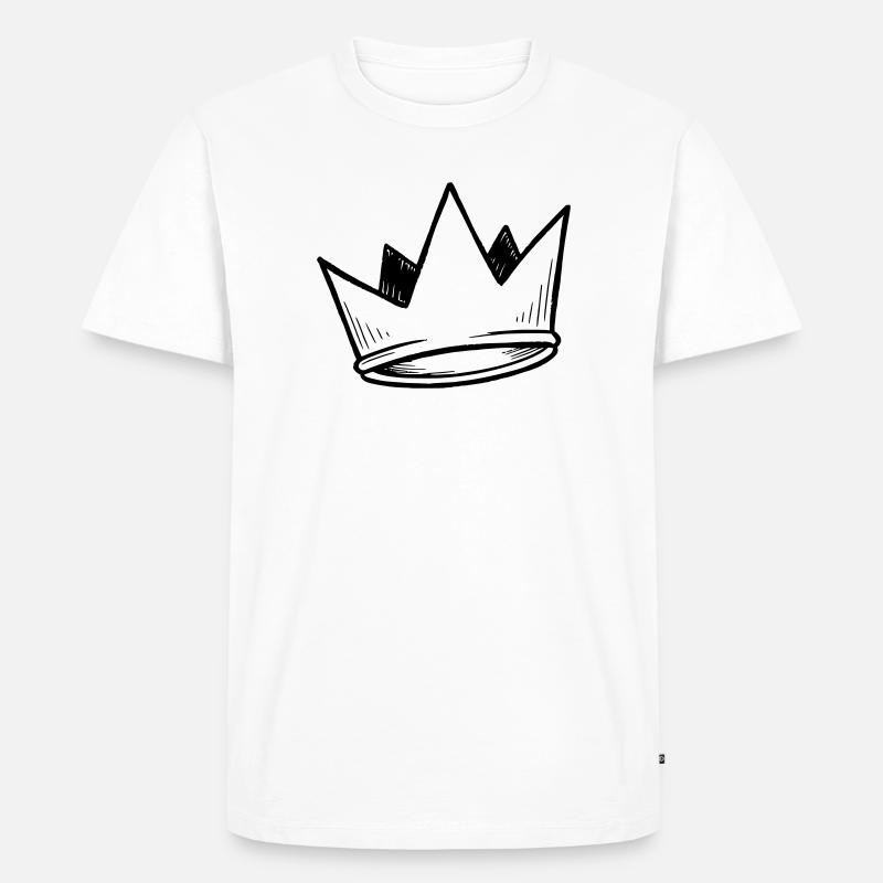Krone Vektor | Doodle Look - Männer Premium Bio T-Shirt - Weiß