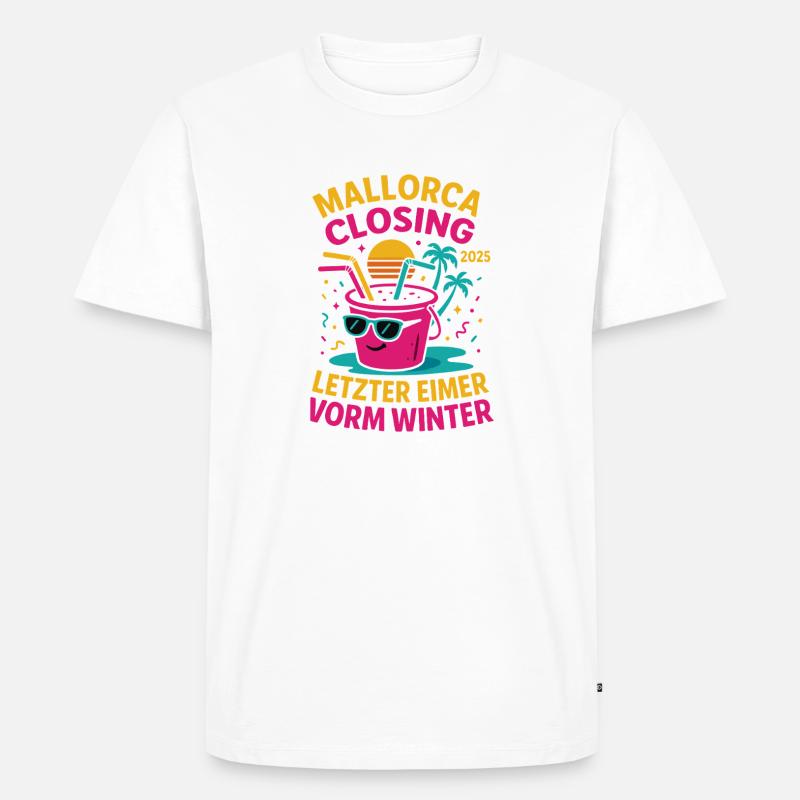 Mallorca Closing 2025 Letzter Eimer - Männer Premium Bio T-Shirt - Weiß