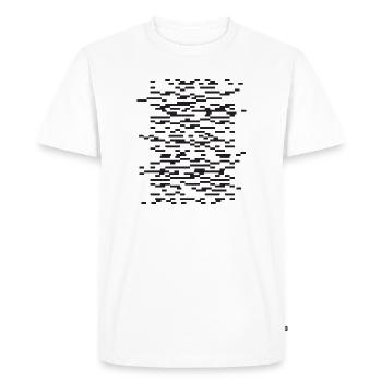 Glitch Stripe Nuit Abstraite - T-shirt Premium bio Homme - blanc - Devant - Nico (187cm)