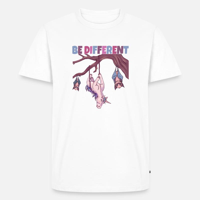 Be Different Einhorn - Männer Premium Bio T-Shirt - Weiß
