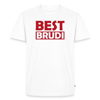 Meilleur motif de chemise Brudi - T-shirt Premium bio Homme - blanc - Devant - Nico (187cm)