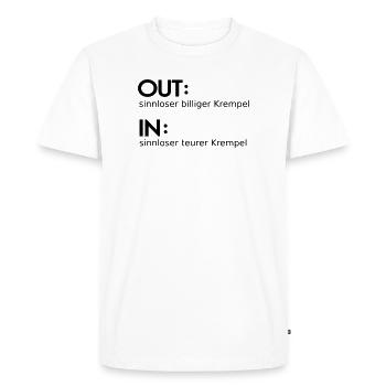 In - Out - Men's Premium Organic T-Shirt - white - Front - Nico (187cm)